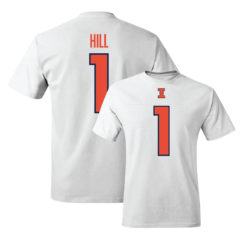 White Illinois Shirsey Comfort Colors Tee - Demetrius Hill #1