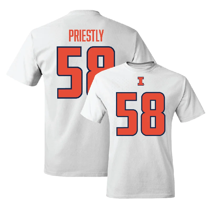 White Illinois Player Tee     - Melvin Priestly