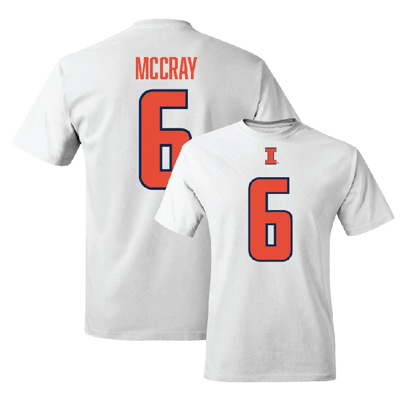 White Illinois Player Tee   - Josh McCray