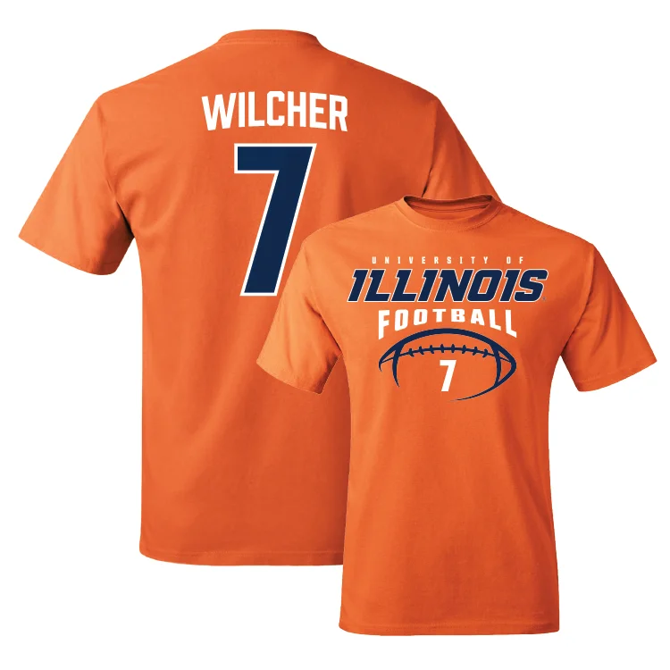 Orange Illinois Football Tee - Kenari Wilcher #7