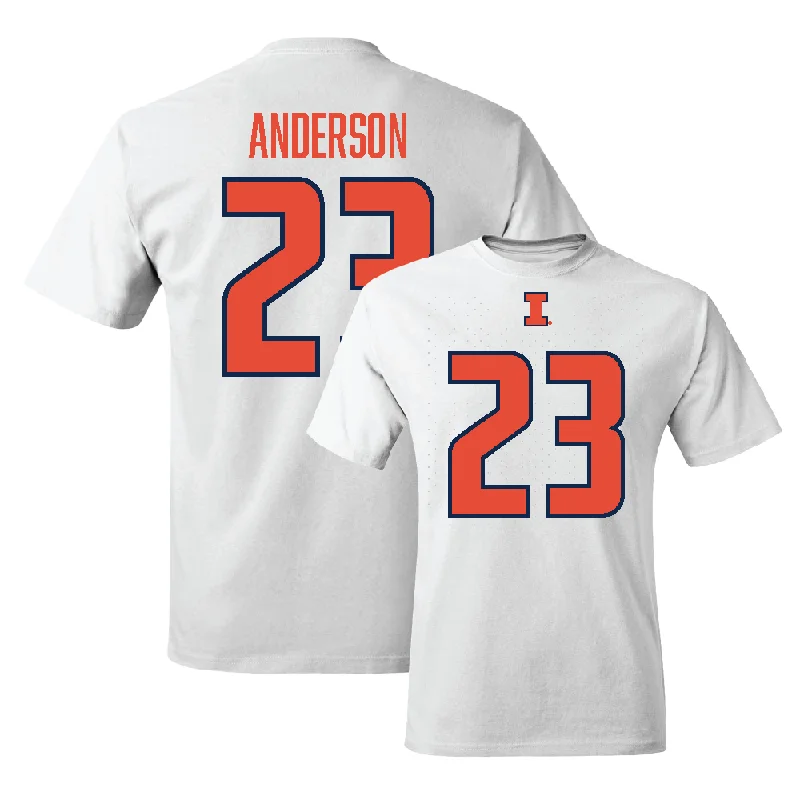 White Illinois Player Tee     - Jordan Anderson