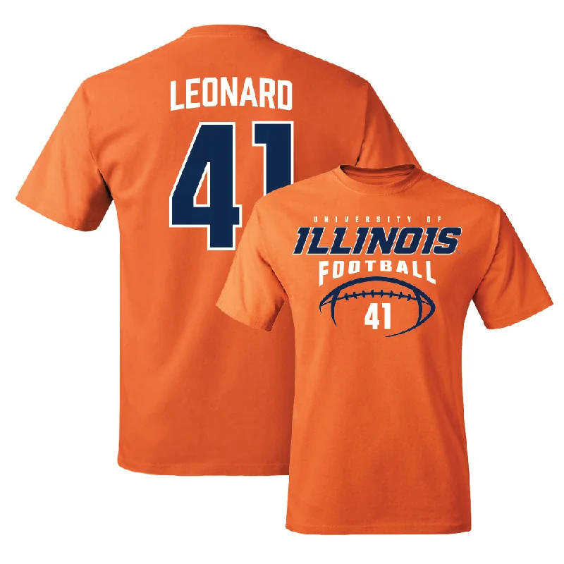 Orange Illinois Football Tee  - Clayton Leonard