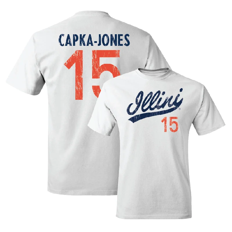 White Script Comfort Colors Tee    - Alex Capka-Jones