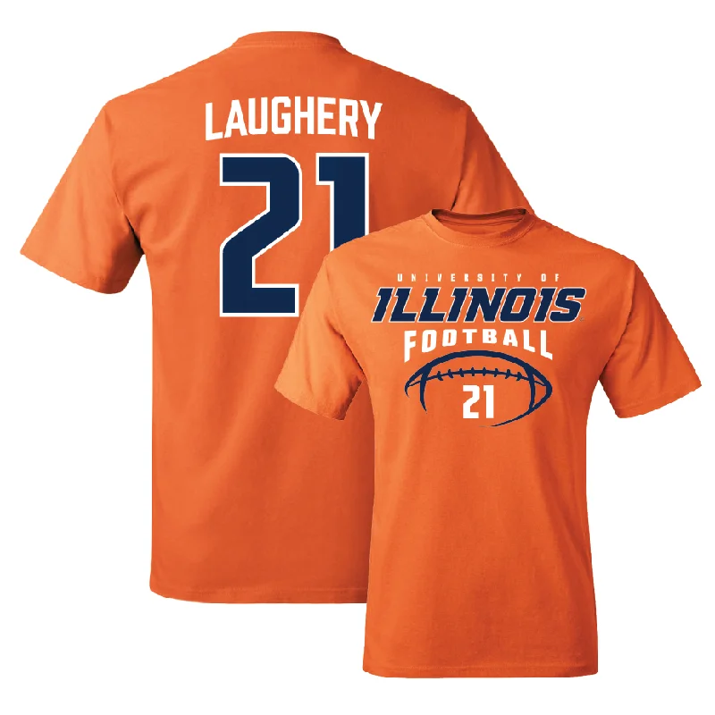 Orange Illinois Football Tee    - Aidan Laughery