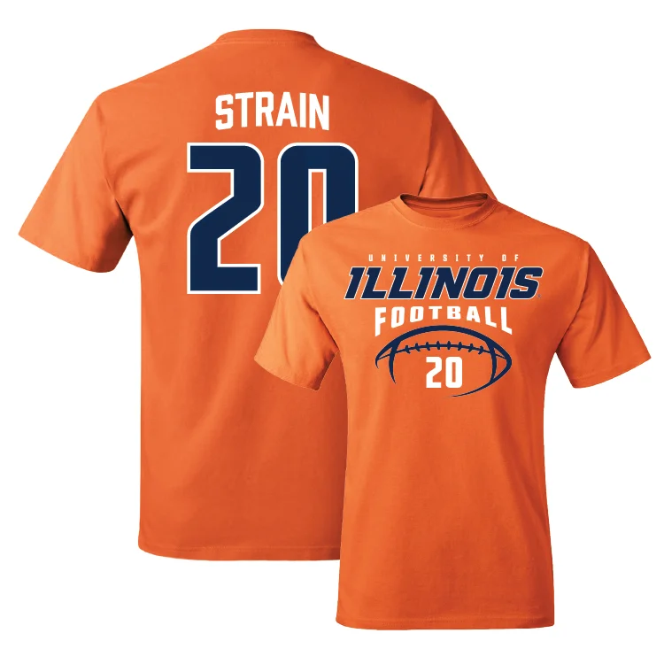 Orange Illinois Football Tee - Tyler Strain #20