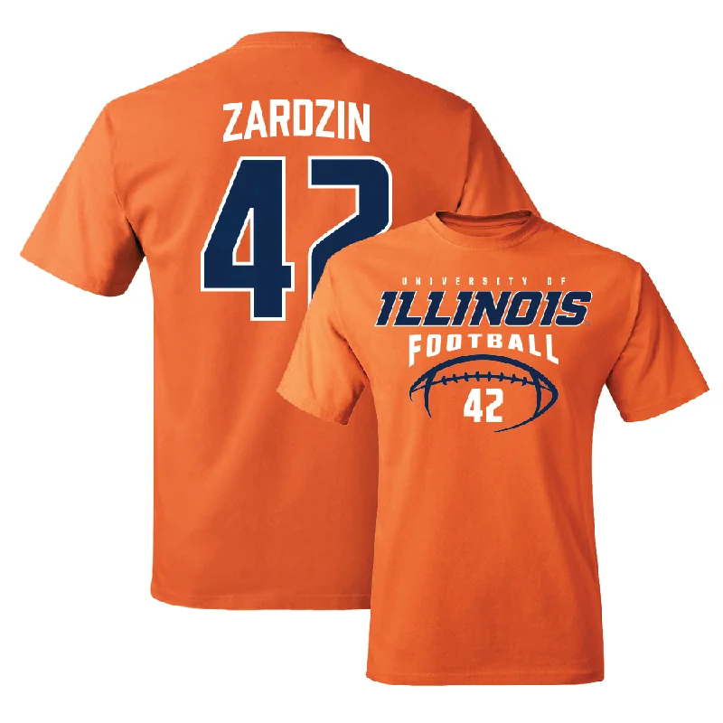 Orange Illinois Football Tee    - Luke Zardzin