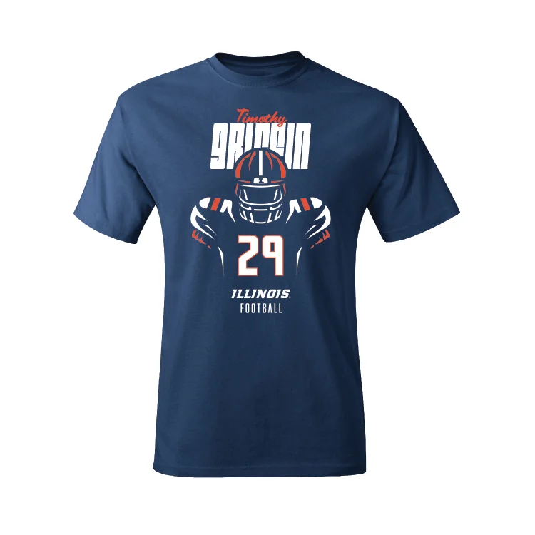 Navy Illinois Silhouette Tee - Timothy Griffin Jr.  #29