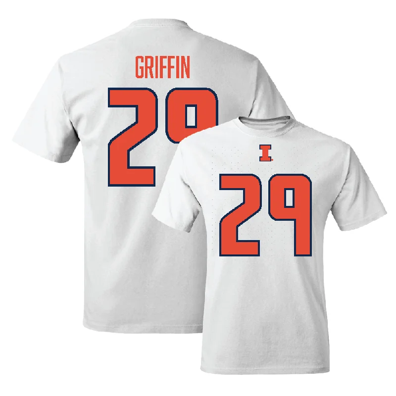 White Illinois Player Tee     - TJ Griffin