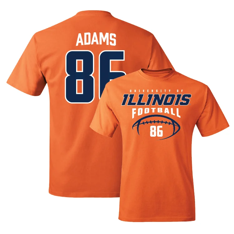 Orange Illinois Football Tee - Weston Adams #86