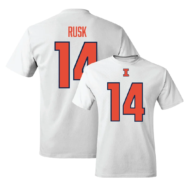 White Illinois Player Tee   - Cole Rusk