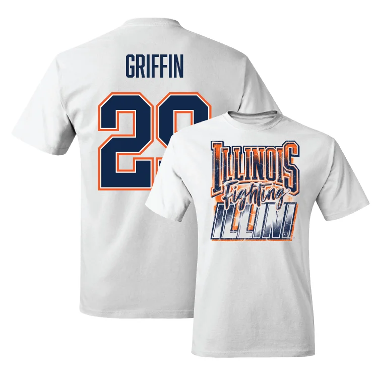 White Illinois Graphic Comfort Colors Tee - Timothy Griffin Jr.  #29