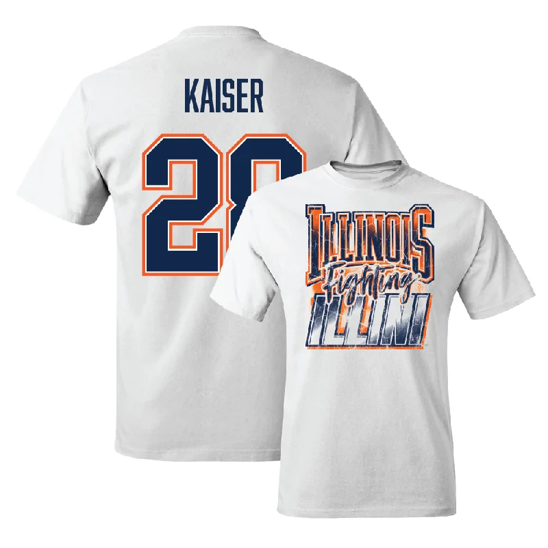 White Illinois Graphic Comfort Colors Tee    - Karson Kaiser