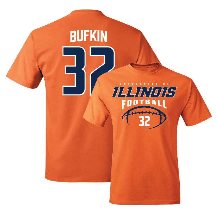 Orange Illinois Football Tee - CJ Bufkin #32