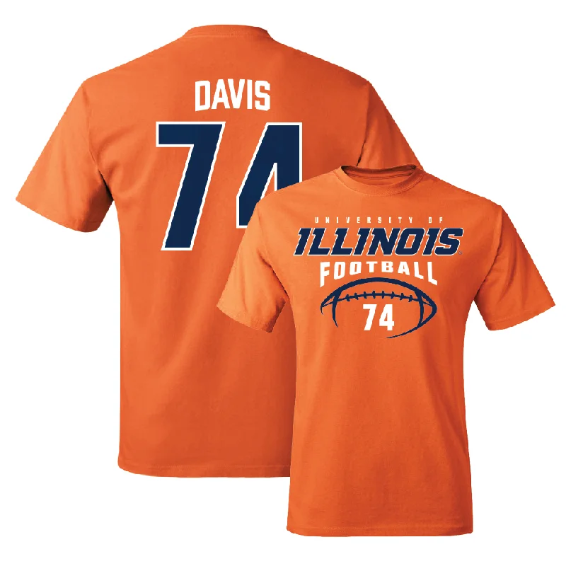 Orange Illinois Football Tee  - JC Davis