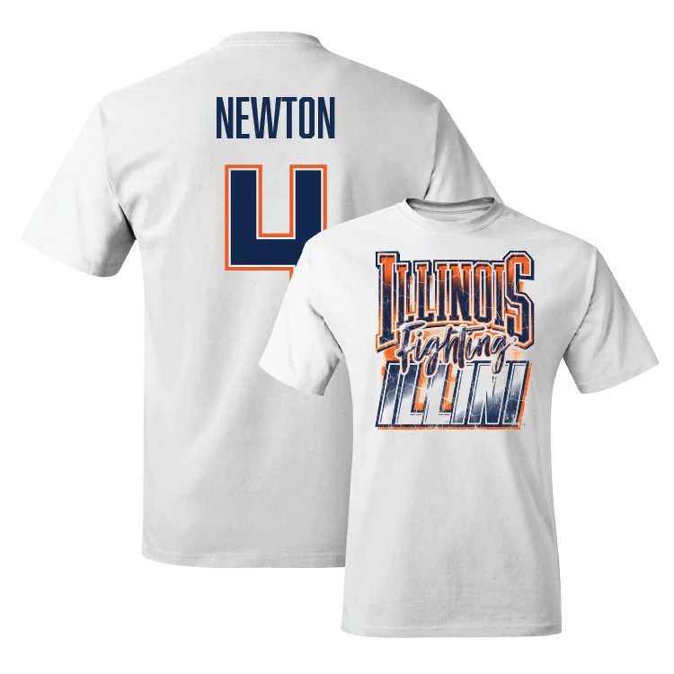 White Illinois Graphic Comfort Colors Tee - Johnny Newton #4