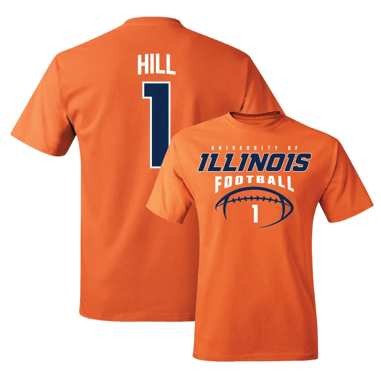 Orange Illinois Football Tee - Demetrius Hill #1