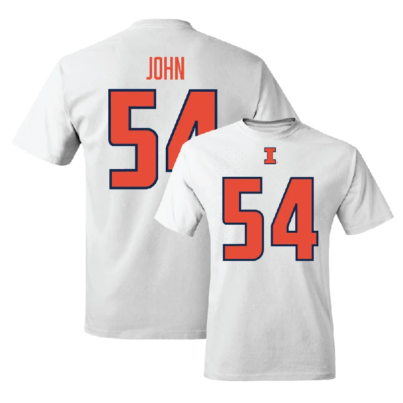 White Illinois Player Tee   - Demetrius John