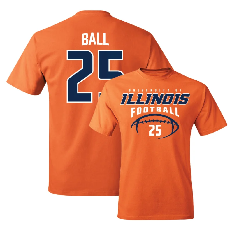 Orange Illinois Football Tee    - Aaron Ball