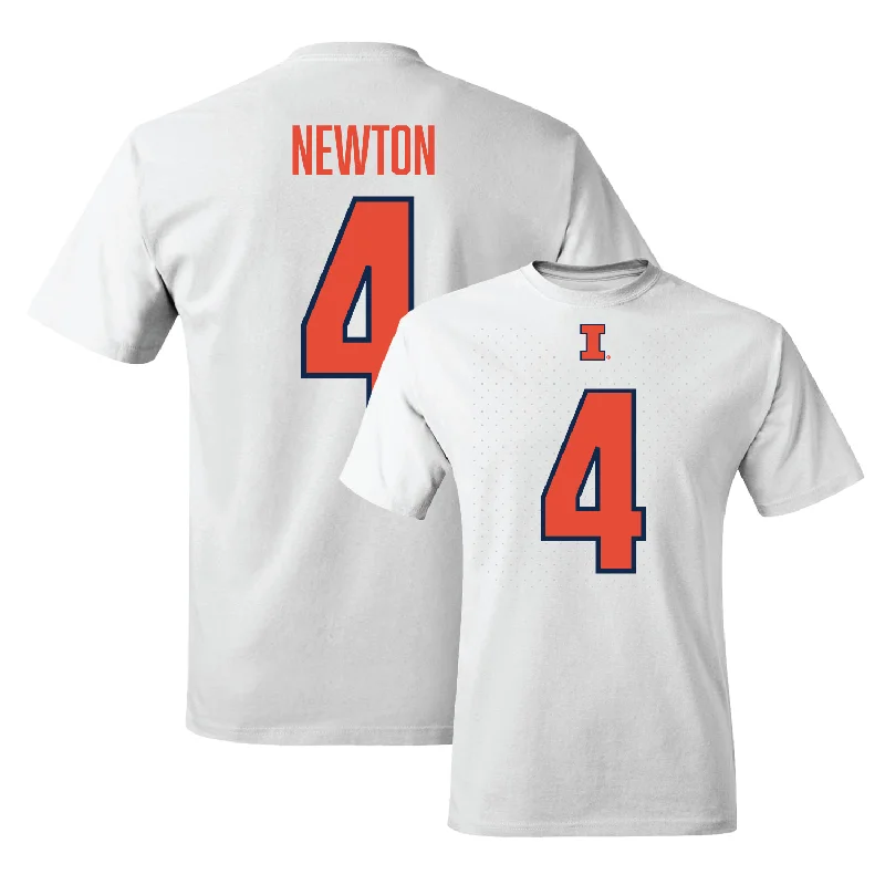 White Illinois Shirsey Comfort Colors Tee - Johnny Newton #4