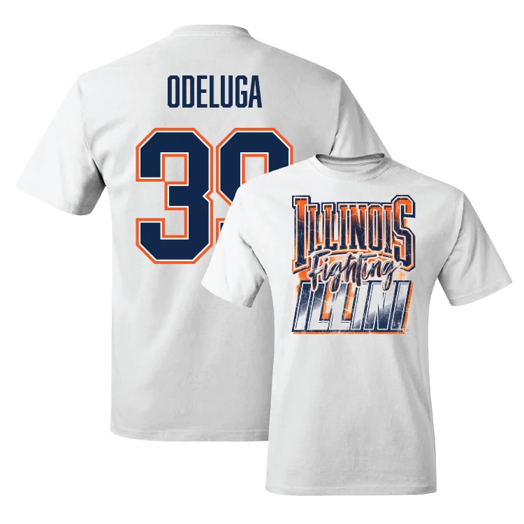 White Illinois Graphic Comfort Colors Tee - Kenenna Odeluga #39