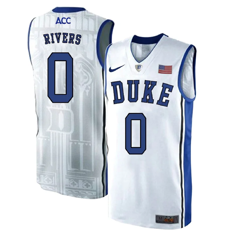 Duke Blue Devils 0 Austin Rivers White Elite College Basketball Basketball Jersey