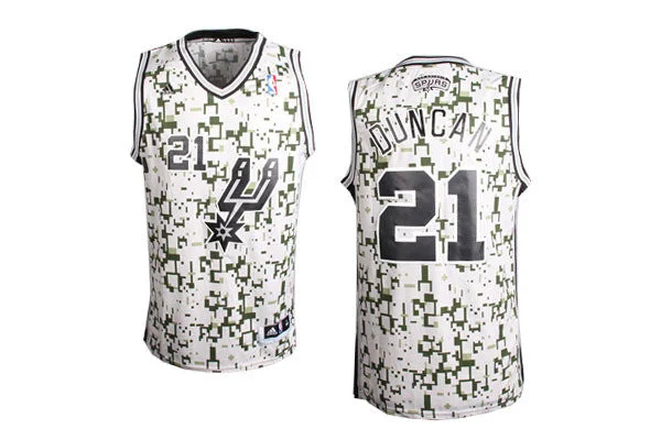 Spurs 21 Duncan 2014 Camo New Revolution 30 Basketball Jerseys