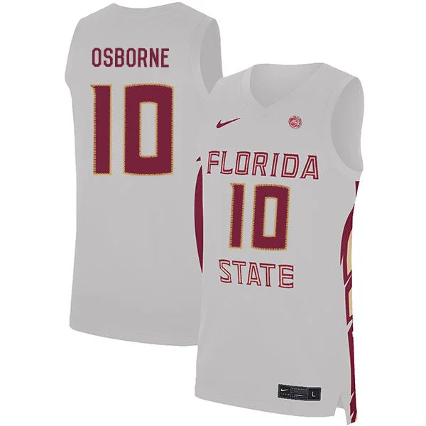 Florida State Seminoles 10 Malik Osborne White Basketball College Basketball Jersey