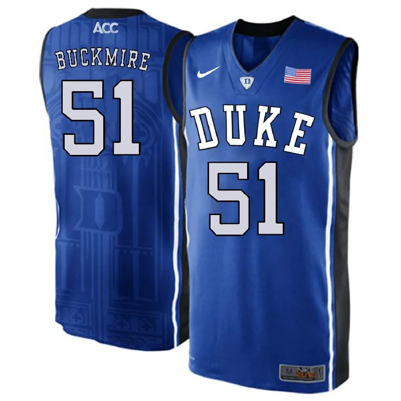 Duke Blue Devils 51 Mike Buckmire Blue Elite College Basketball Basketball Jersey