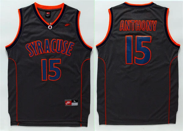 Syracuse University 15 Carmelo Anthony Black College Basketball Jersey