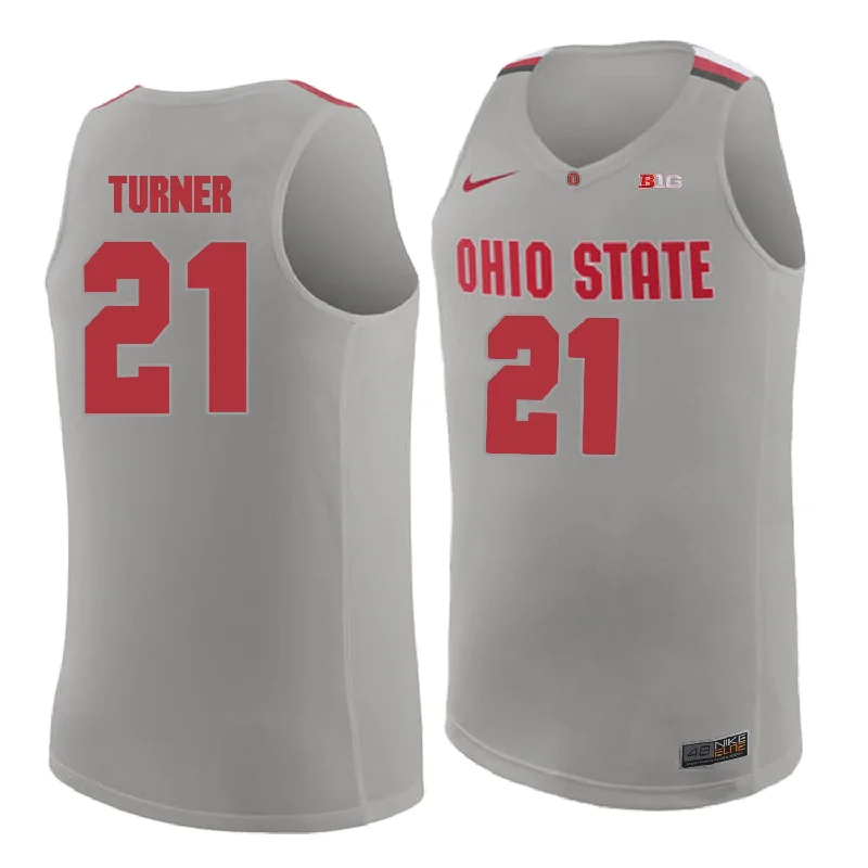 Ohio State Buckeyes 21 Evan Turner Gray College Basketball Basketball Jersey