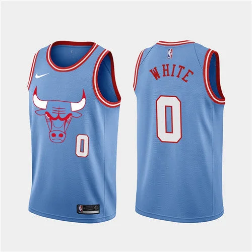 Men's Chicago Bulls #0 Coby White Blue 2019 City Edition Stitched Basketball Jersey