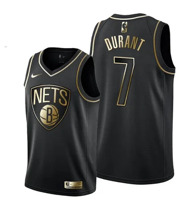 Men's Brooklyn Nets #7 Kevin Durant Black 2019 Golden Edition Stitched Basketball Jersey