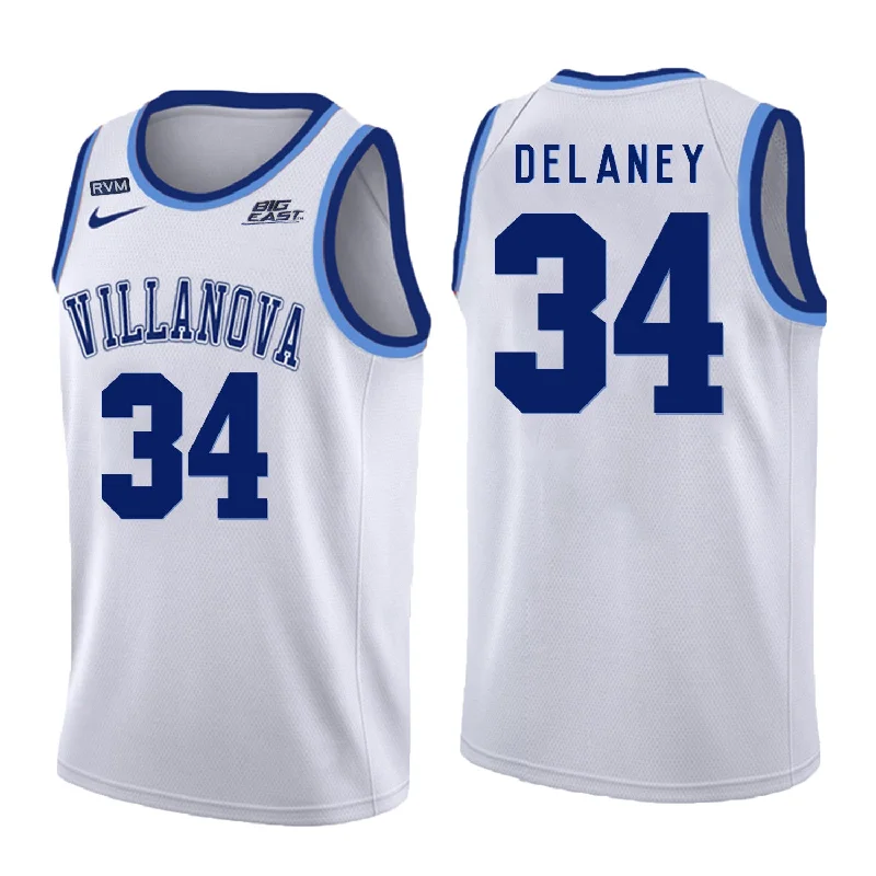 Villanova Wildcats 34 Tim Delaney White College Basketball Basketball Jersey