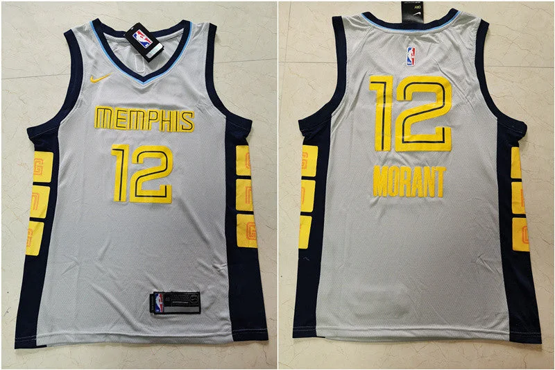 Grizzlies 12 Ja Morant Gray Swingman Basketball Jersey