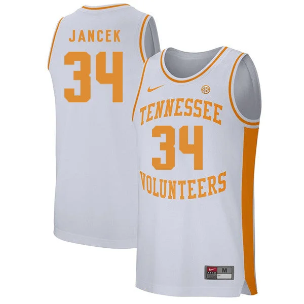 Tennessee Volunteers 34 Brock Jancek White College Basketball Basketball Jersey