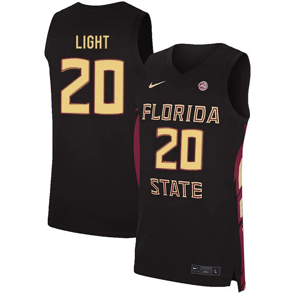 Florida State Seminoles 20 Travis Light Black Basketball College Basketball Jersey