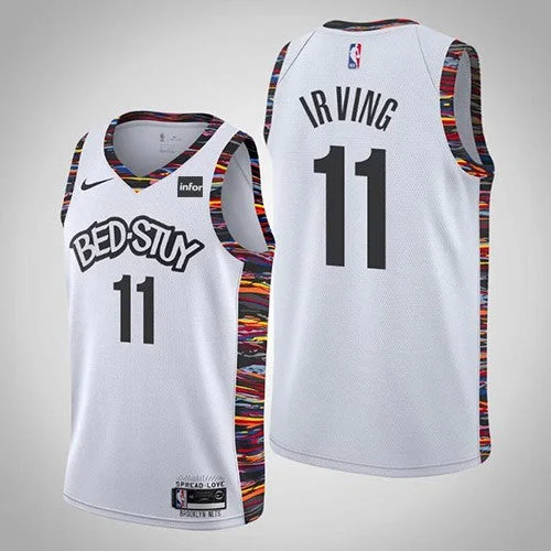 Men's Brooklyn Nets #11 Kyrie Irving White 2019 City Edition Stitched Basketball Jersey