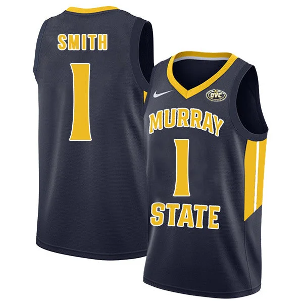 Murray State Racers 1 DaQuan Smith Navy College Basketball Basketball Jersey