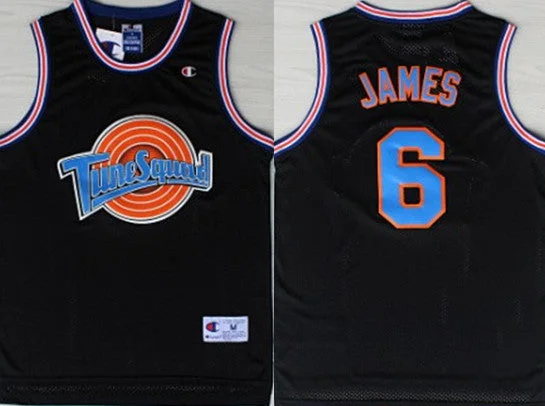 Tune Squad 6 James Black Stitched Movie Basketball Basketball Jersey