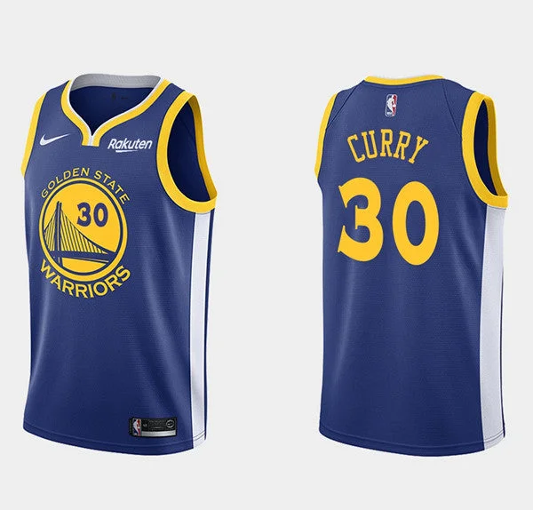 Men's Warriors #30 Stephen Curry Blue Stitched Basketball Jersey