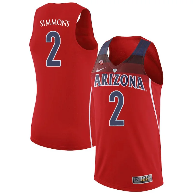 Arizona Wildcats 2 Kobi Simmons Red College Basketball Basketball Jersey