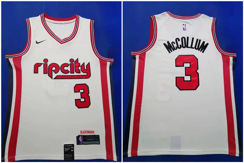 Blazers 3 C.J. McCollum White 2019-20 City Edition Swingman Basketball Jersey