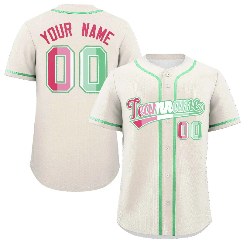 Custom Cream Abrosexual For Pride Month Classic Style Authentic Baseball Jersey