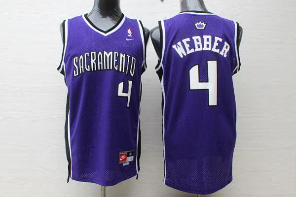 King 4 Webber Purple Throwback Basketball Jersey