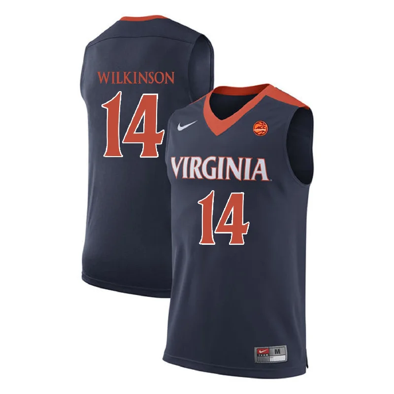 Virginia Cavaliers 14 Isaiah Wilkinson Navy College Basketball Basketball Jersey