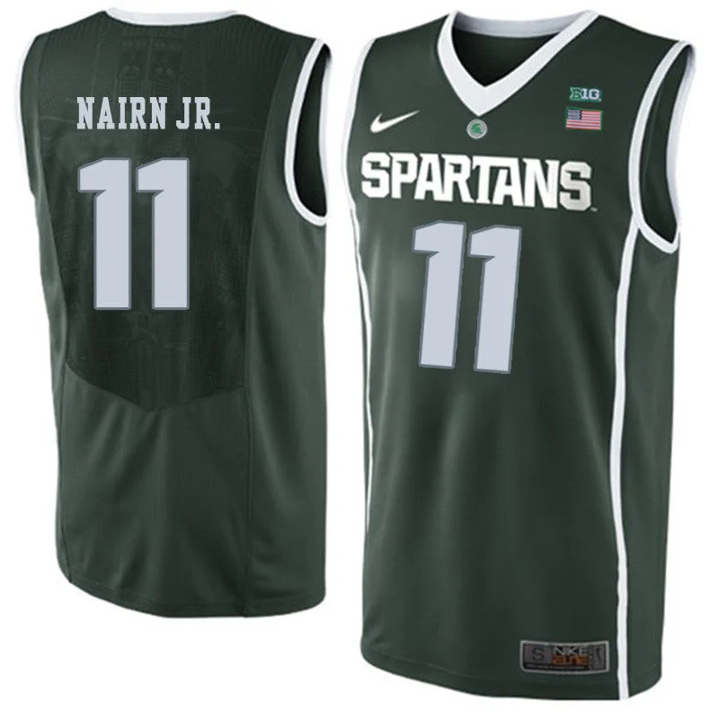 Michigan State 11 Lourawls Nairn Jr. Green College Basketball Basketball Jersey