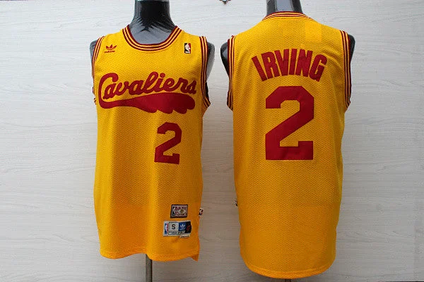 Cavaliers 2 Kyrie Irving Yellow Hardwood Classics Basketball Jersey