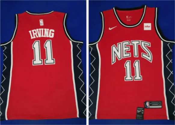 Men's Brooklyn Nets #11 Kyrie Irving RedThrowback Stitched Basketball Jersey