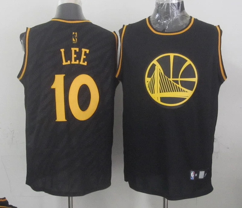 Warriors 10 Lee Black Precious Metals Fashion Basketball Jerseys