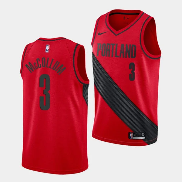 Men's Portland Trail Blazers #3 C.J. McCollum Stitched Basketball Jersey